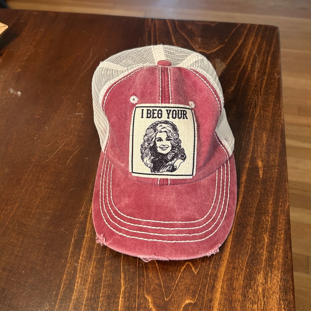 Vintage-Style Dolly Parton Mesh Back Trucker Hat - "I Beg Your"
